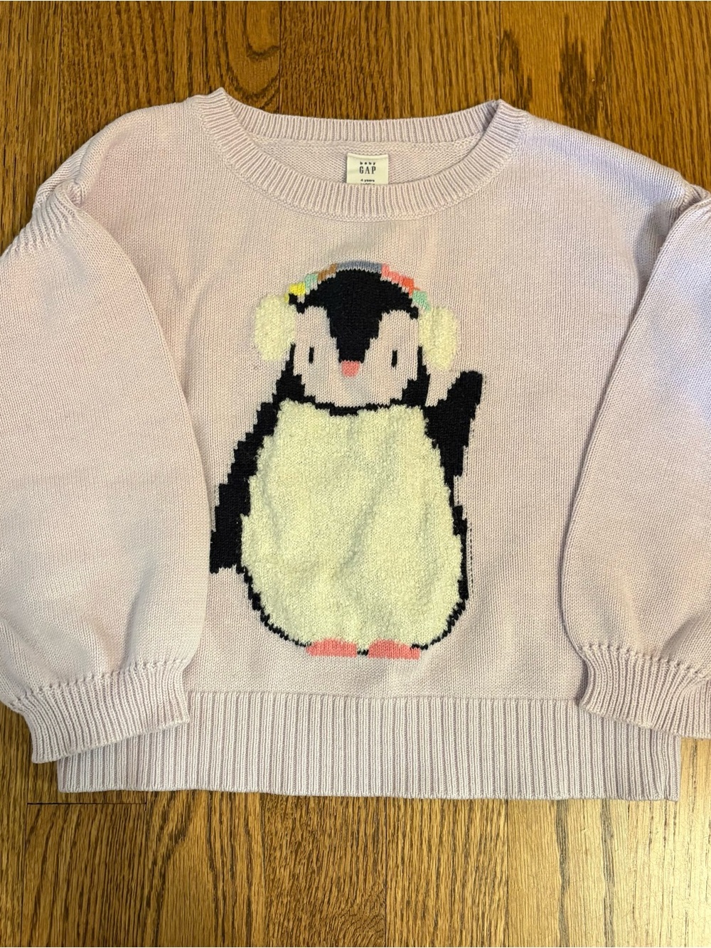BABY GAP lavender penguin sweater